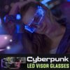 Cyberpunkowe okulary z wizjerem LED