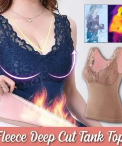 Polarowy top bez rękawów o głębokim kroju