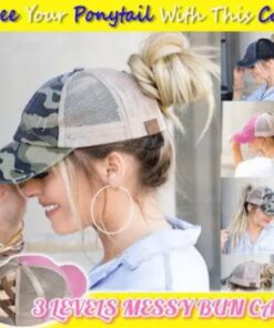 3-poziomowa czapka z daszkiem w stylu niechlujnego koka