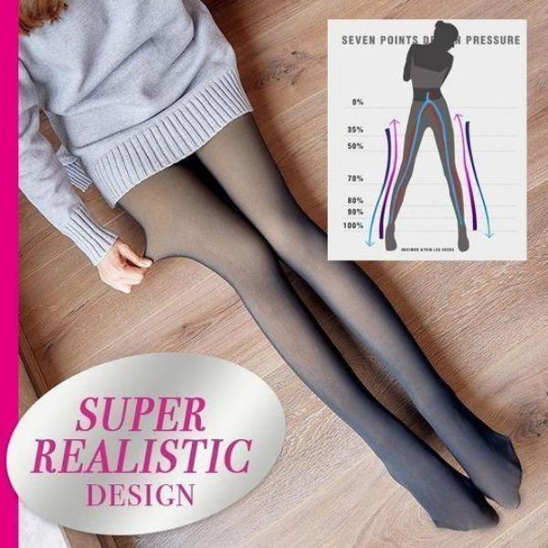 Flawless Legs Fałszywe, półprzezroczyste, ciepłe rajstopy polarowe - Image 5