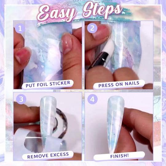 Natychmiastowe naklejki z folii marmurkowej do paznokci - Image 5