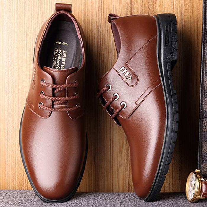 Męskie, antypoślizgowe, biznesowe, wygodne buty wizytowe ze skóry z mikrofibry - Image 7