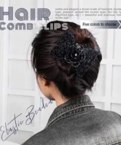 Elastyczne spinki do włosów z koralikami (losowy kolor)